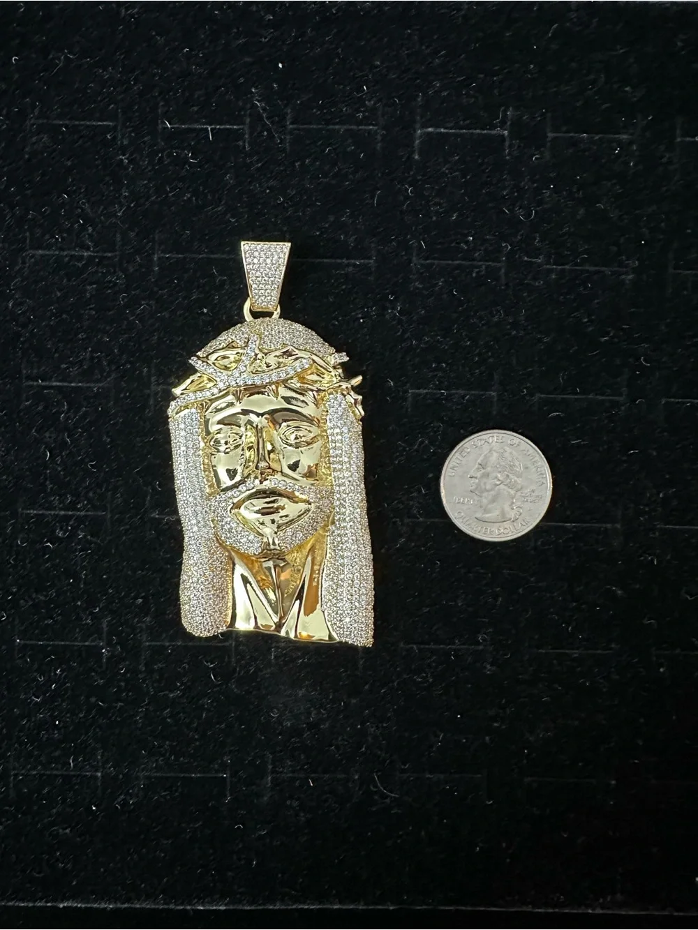 New Gold plated cz Jesus Head Pendant Charm